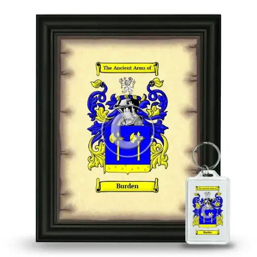 Burden Framed Coat of Arms and Keychain - Black