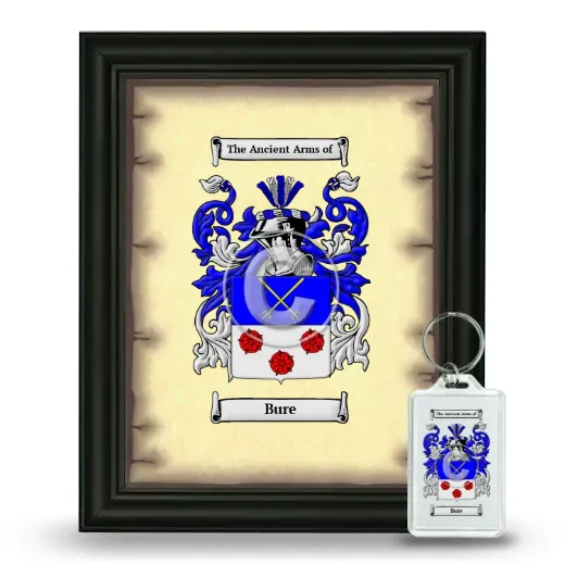 Bure Framed Coat of Arms and Keychain - Black