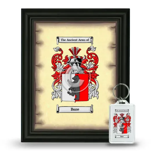 Bure Framed Coat of Arms and Keychain - Black