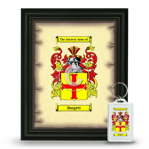 Burgett Framed Coat of Arms and Keychain - Black