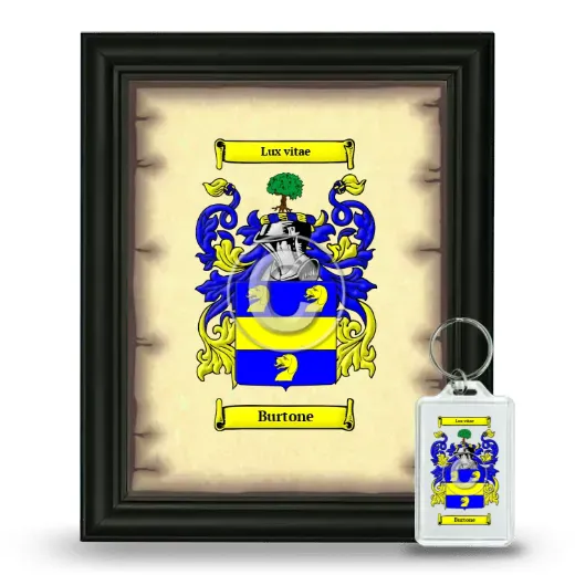 Burtone Framed Coat of Arms and Keychain - Black