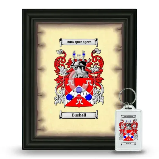 Bushell Framed Coat of Arms and Keychain - Black