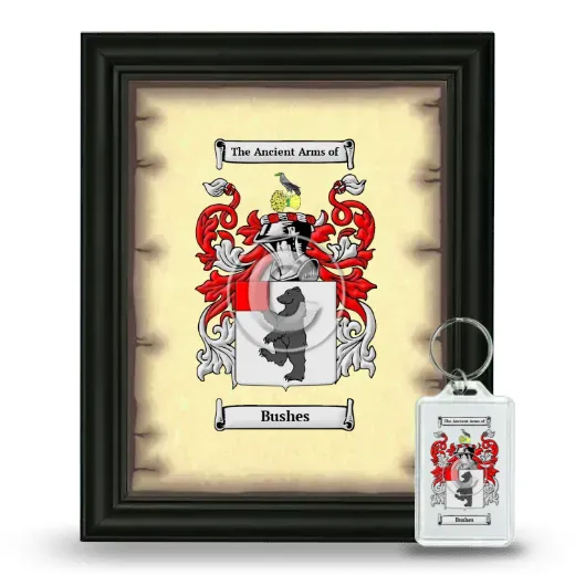 Bushes Framed Coat of Arms and Keychain - Black
