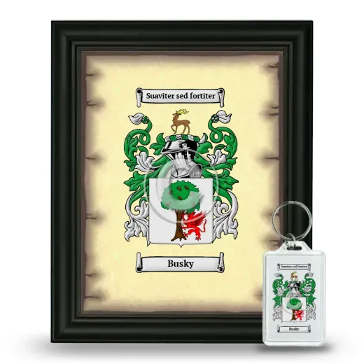Busky Framed Coat of Arms and Keychain - Black