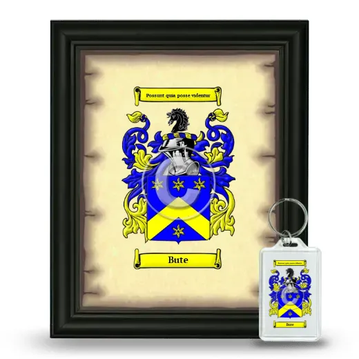 Bute Framed Coat of Arms and Keychain - Black