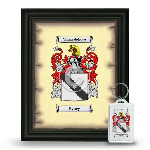 Byney Framed Coat of Arms and Keychain - Black