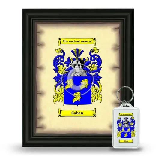 Caban Framed Coat of Arms and Keychain - Black