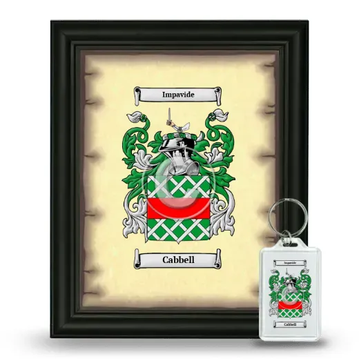 Cabbell Framed Coat of Arms and Keychain - Black