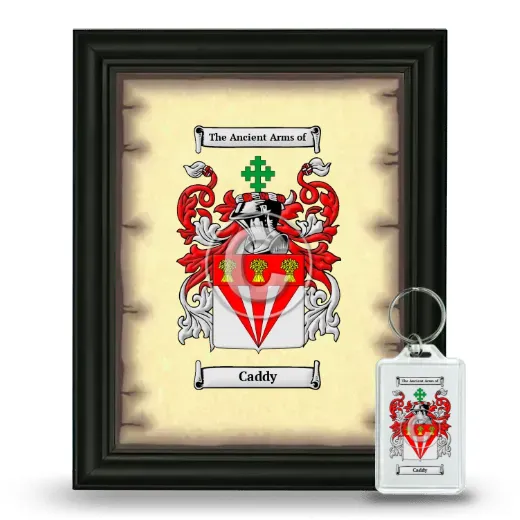 Caddy Framed Coat of Arms and Keychain - Black