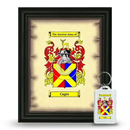 Cager Framed Coat of Arms and Keychain - Black