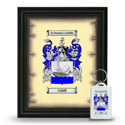 Cahill Framed Coat of Arms and Keychain - Black
