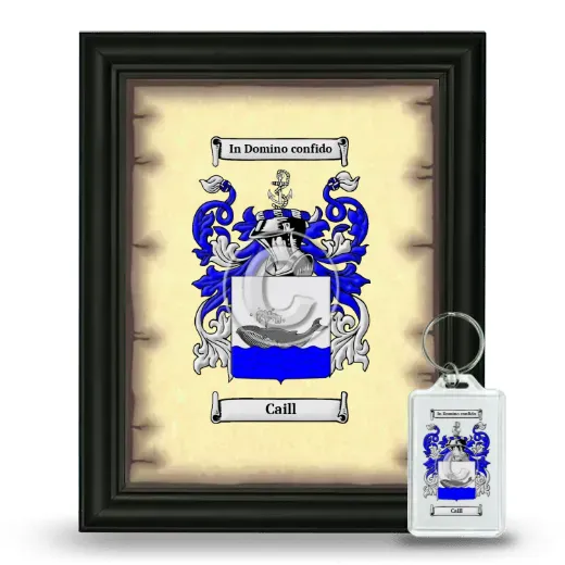 Caill Framed Coat of Arms and Keychain - Black