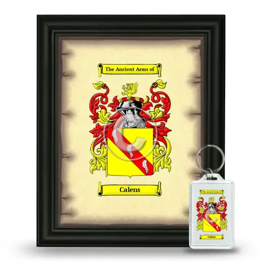 Calens Framed Coat of Arms and Keychain - Black