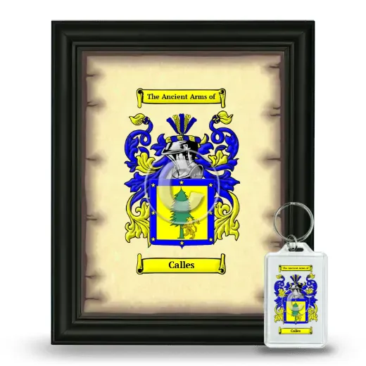 Calles Framed Coat of Arms and Keychain - Black