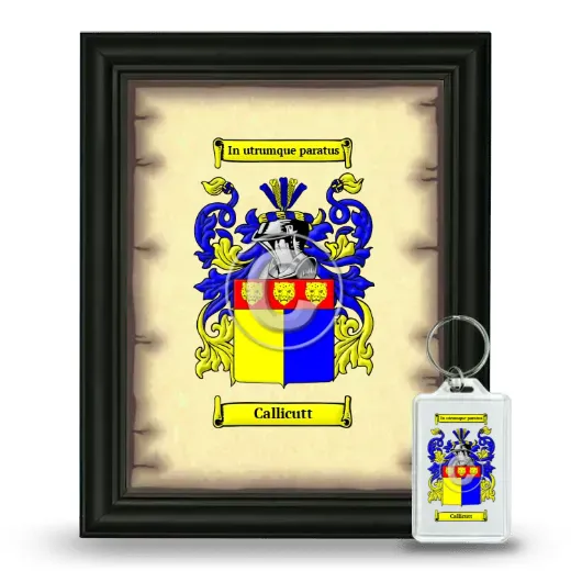 Callicutt Framed Coat of Arms and Keychain - Black