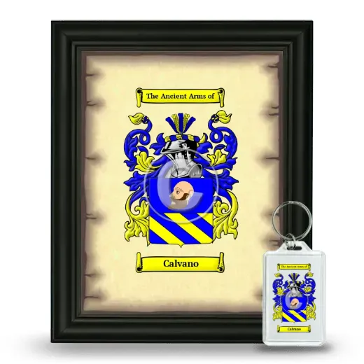 Calvano Framed Coat of Arms and Keychain - Black