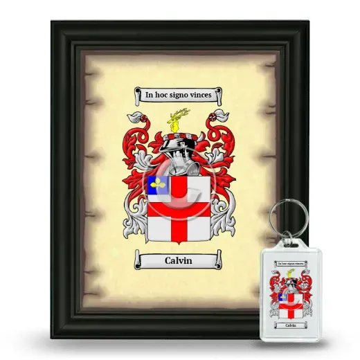 Calvin Framed Coat of Arms and Keychain - Black