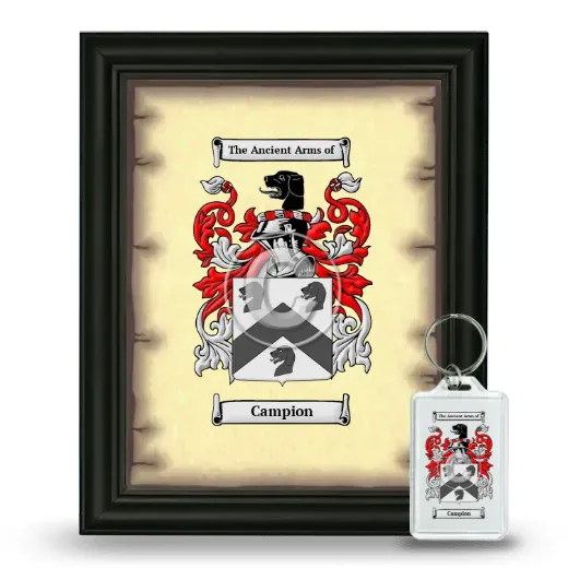 Campion Framed Coat of Arms and Keychain - Black