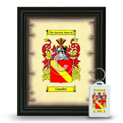Cansler Framed Coat of Arms and Keychain - Black