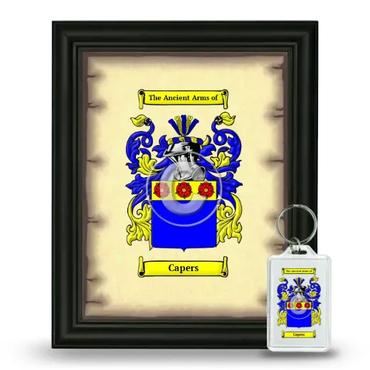 Capers Framed Coat of Arms and Keychain - Black