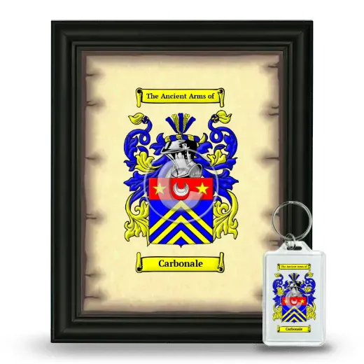 Carbonale Framed Coat of Arms and Keychain - Black