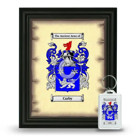 Carby Framed Coat of Arms and Keychain - Black