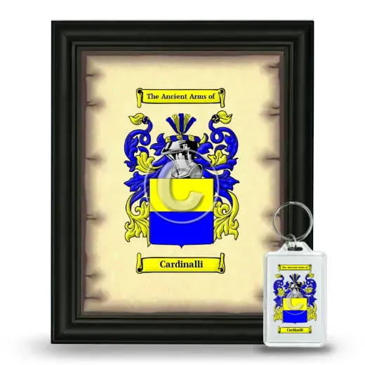 Cardinalli Framed Coat of Arms and Keychain - Black