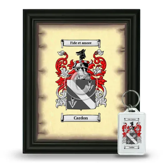 Cardon Framed Coat of Arms and Keychain - Black