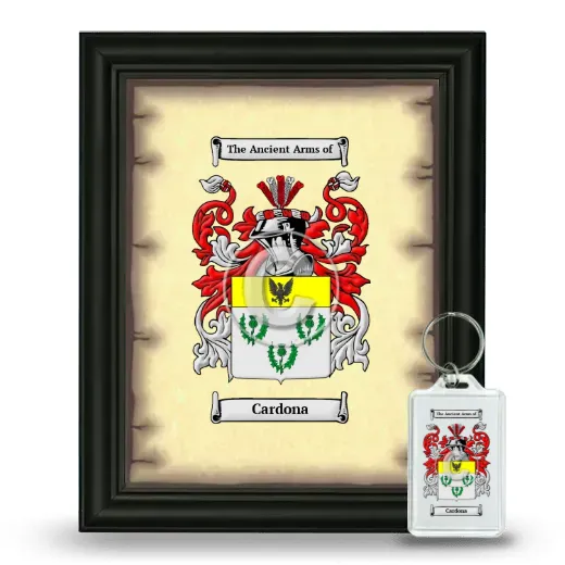 Cardona Framed Coat of Arms and Keychain - Black
