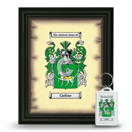 Carfrae Framed Coat of Arms and Keychain - Black