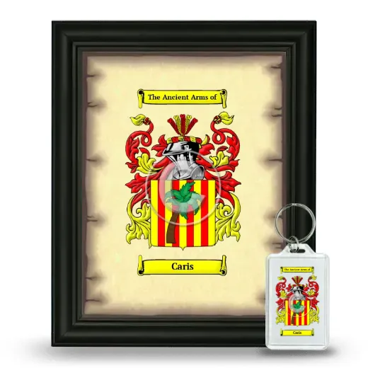 Caris Framed Coat of Arms and Keychain - Black