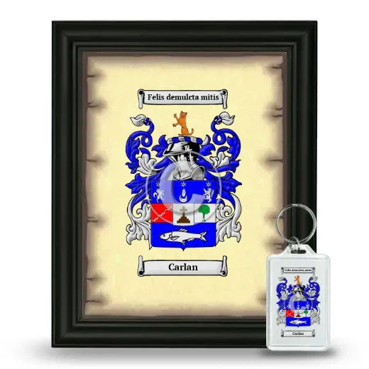Carlan Framed Coat of Arms and Keychain - Black
