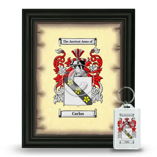 Carlos Framed Coat of Arms and Keychain - Black