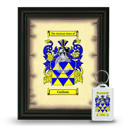 Carlson Framed Coat of Arms and Keychain - Black