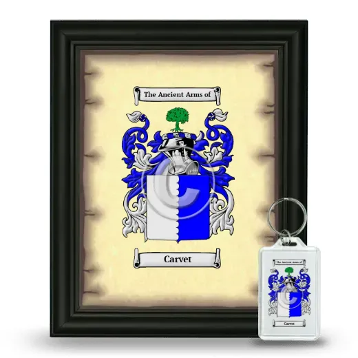 Carvet Framed Coat of Arms and Keychain - Black