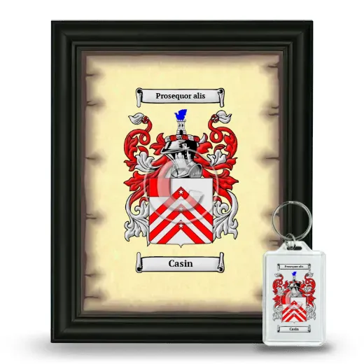 Casin Framed Coat of Arms and Keychain - Black