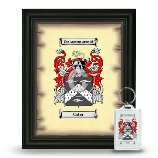 Cater Framed Coat of Arms and Keychain - Black