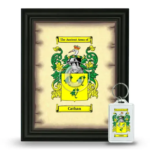 Cathan Framed Coat of Arms and Keychain - Black