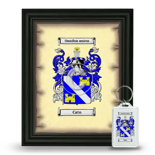 Cato Framed Coat of Arms and Keychain - Black