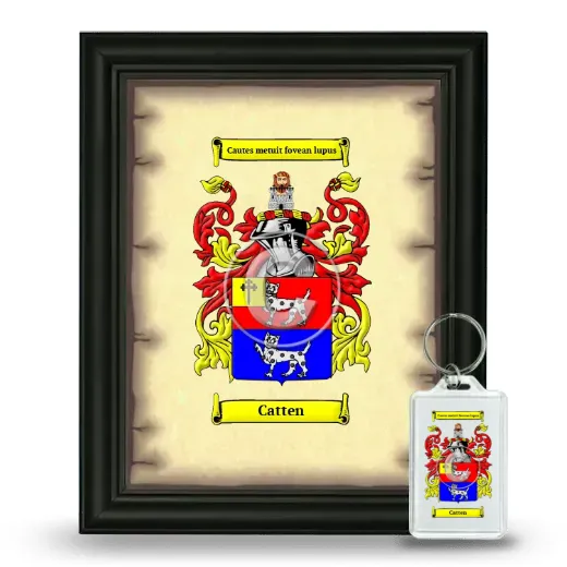 Catten Framed Coat of Arms and Keychain - Black