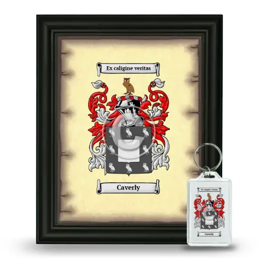 Caverly Framed Coat of Arms and Keychain - Black