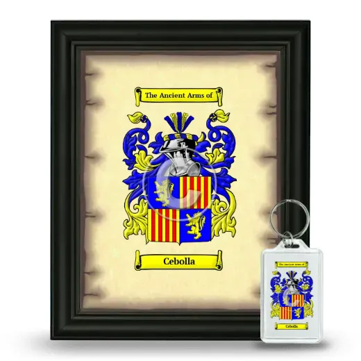 Cebolla Framed Coat of Arms and Keychain - Black