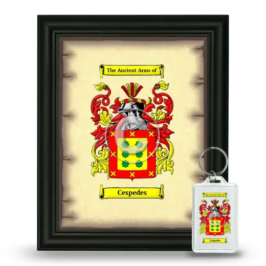 Cespedes Framed Coat of Arms and Keychain - Black