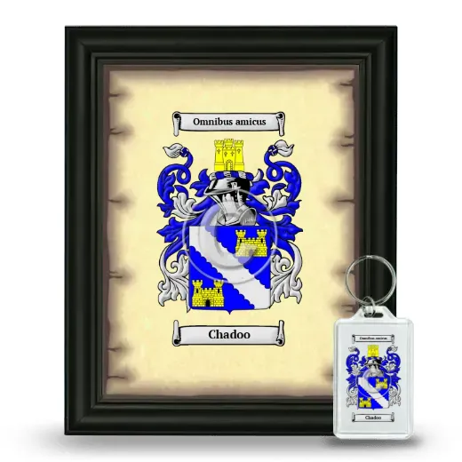 Chadoo Framed Coat of Arms and Keychain - Black