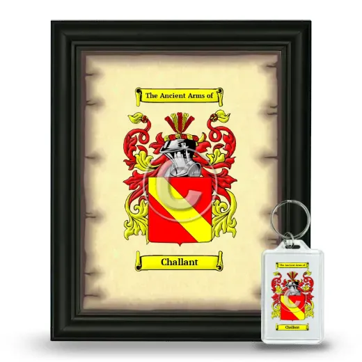 Challant Framed Coat of Arms and Keychain - Black