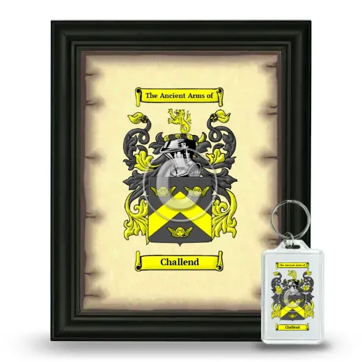 Challend Framed Coat of Arms and Keychain - Black