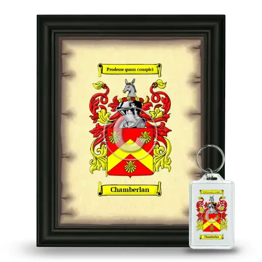 Chamberlan Framed Coat of Arms and Keychain - Black