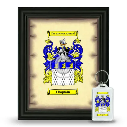 Chaplain Framed Coat of Arms and Keychain - Black