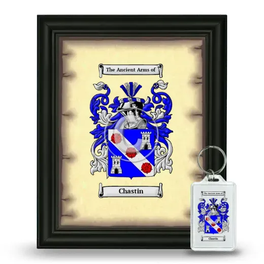 Chastin Framed Coat of Arms and Keychain - Black