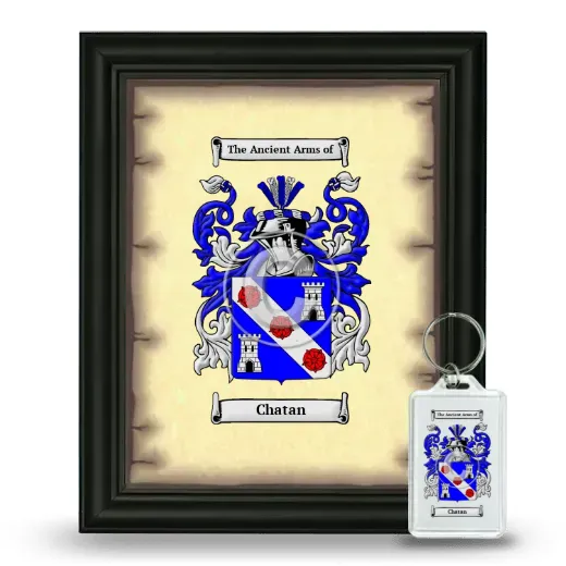 Chatan Framed Coat of Arms and Keychain - Black